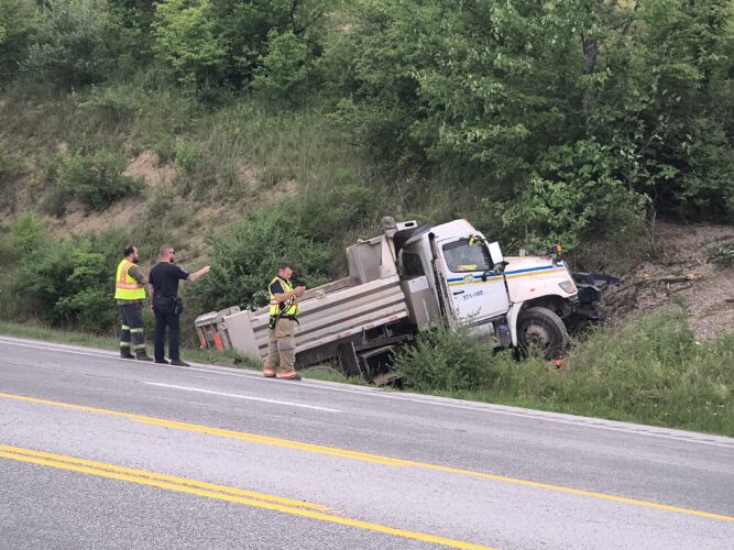 Dump Truck Rollover on the Five-Lane
